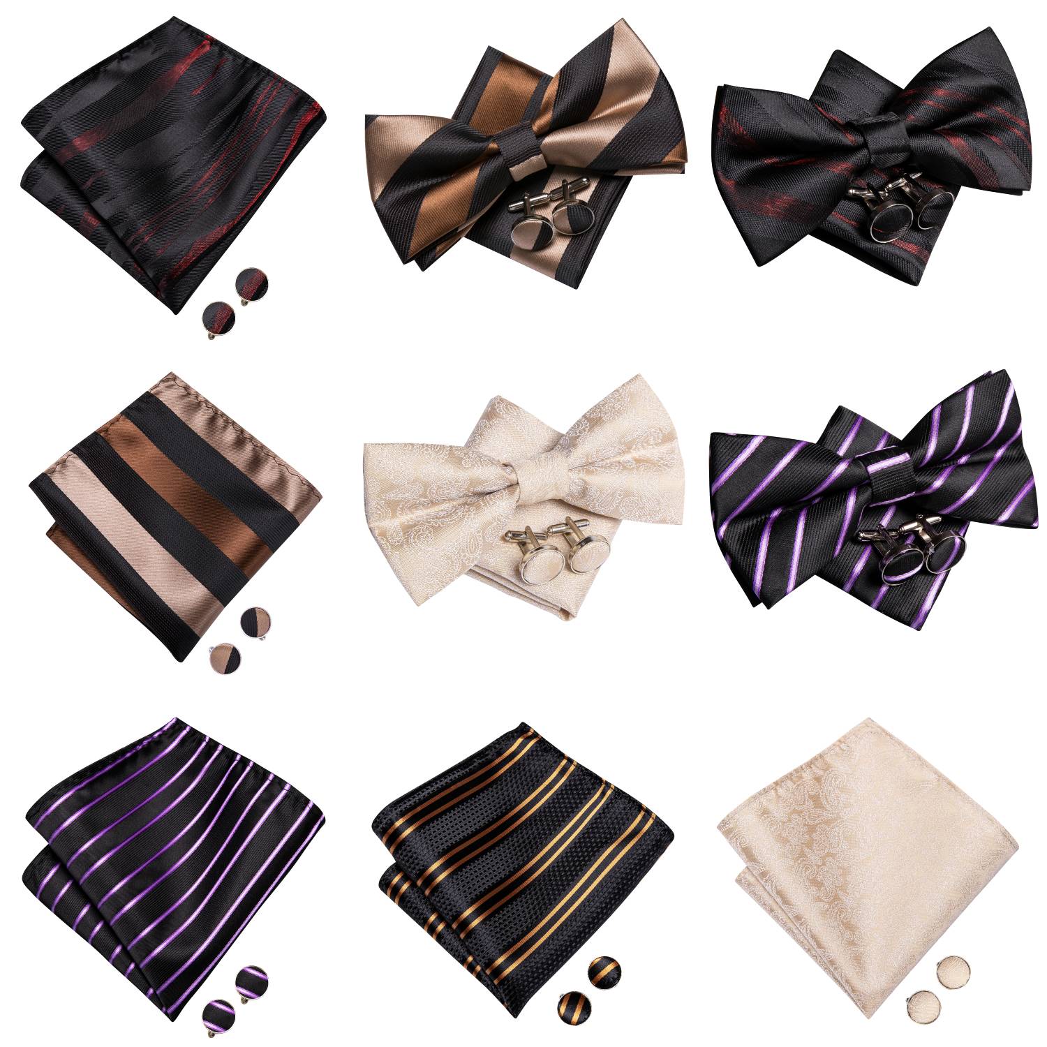 Bow Tie Pre Tied - رجل ربطة القوس فيونكة المنديل أزرار
